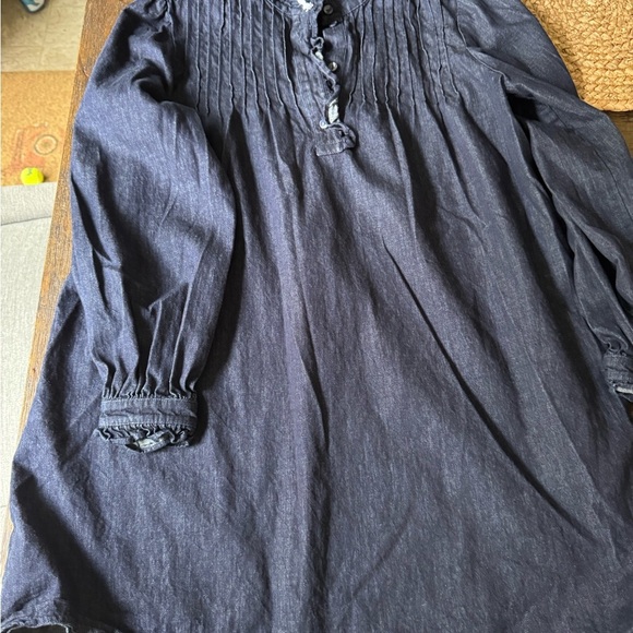 Long Sleeve denim Paris Atelier And Other Stories turtle neck ruffle dress - Picture 2 of 3